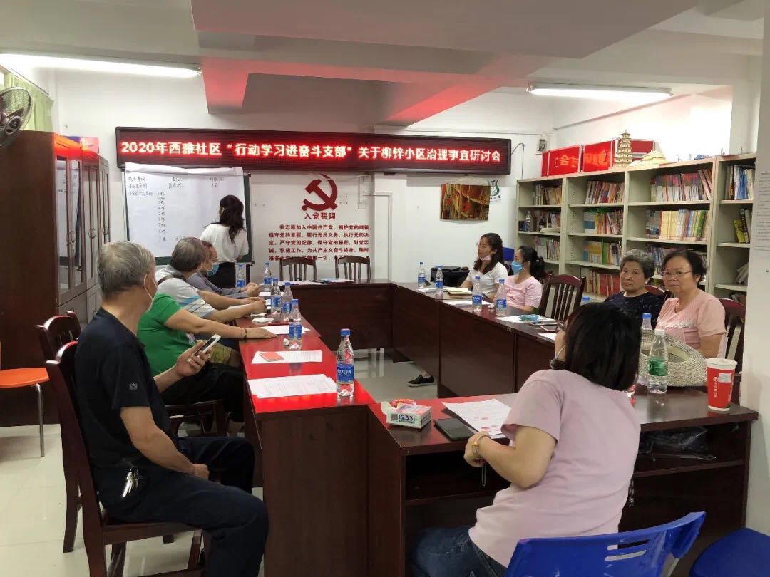 西雅社区柳锌小区党支部讨论小区治理方案2