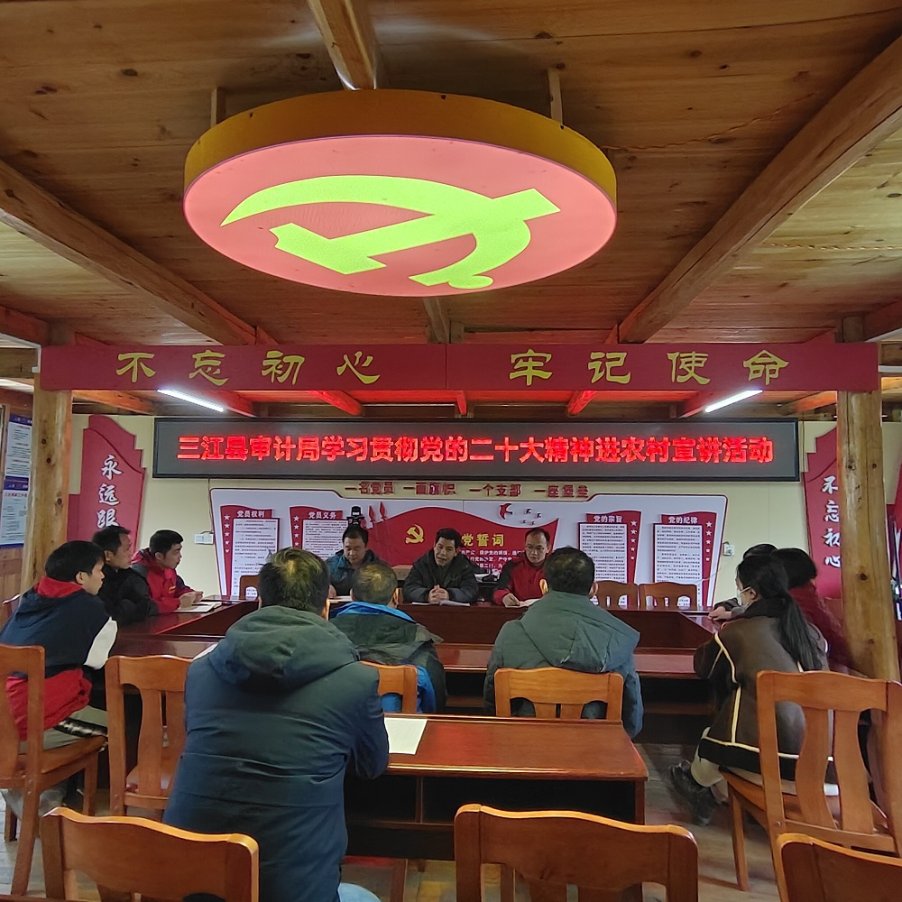 图为:三江县审计局到水团村开展党的二十大精神宣讲进农村活动现场.jpg